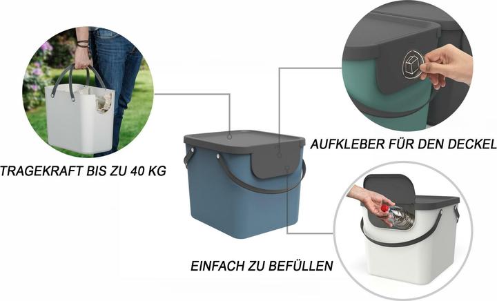 Actual product image Rotho Set waste separation system 3 pcs ALBULA (40 l)