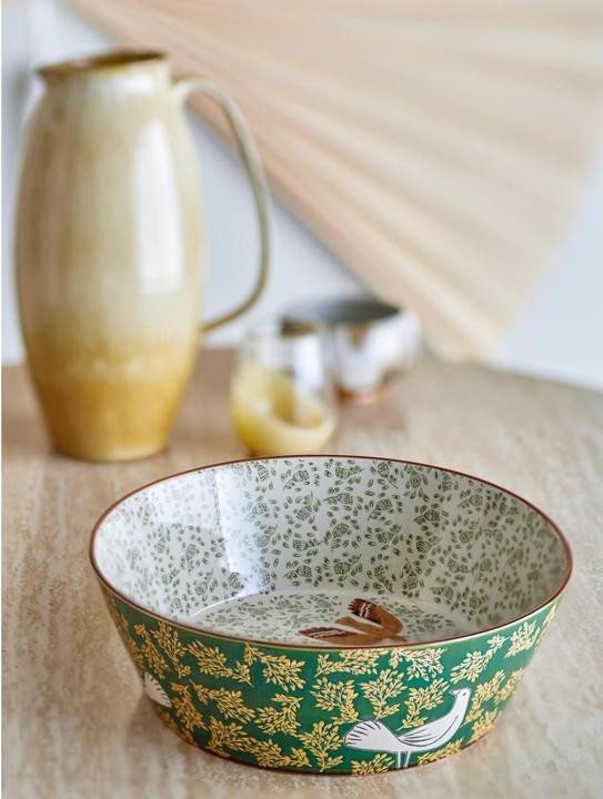 Actual product image Bloomingville - Hezha Bowl - Green - Stoneware (28 cm, 3.35 l, 1x)