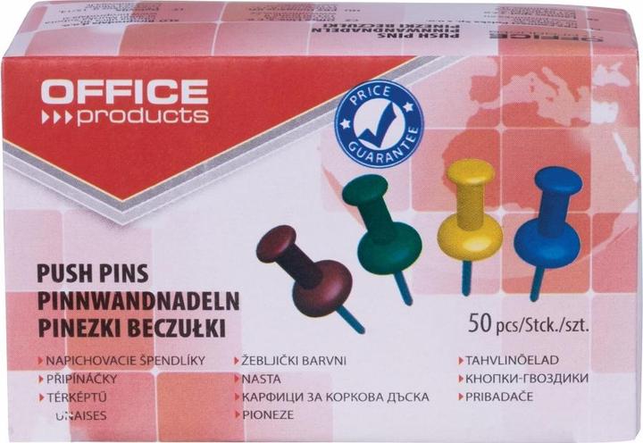 Office Products Cylindrical pins in a box 50 pieces, mix colours (50x)