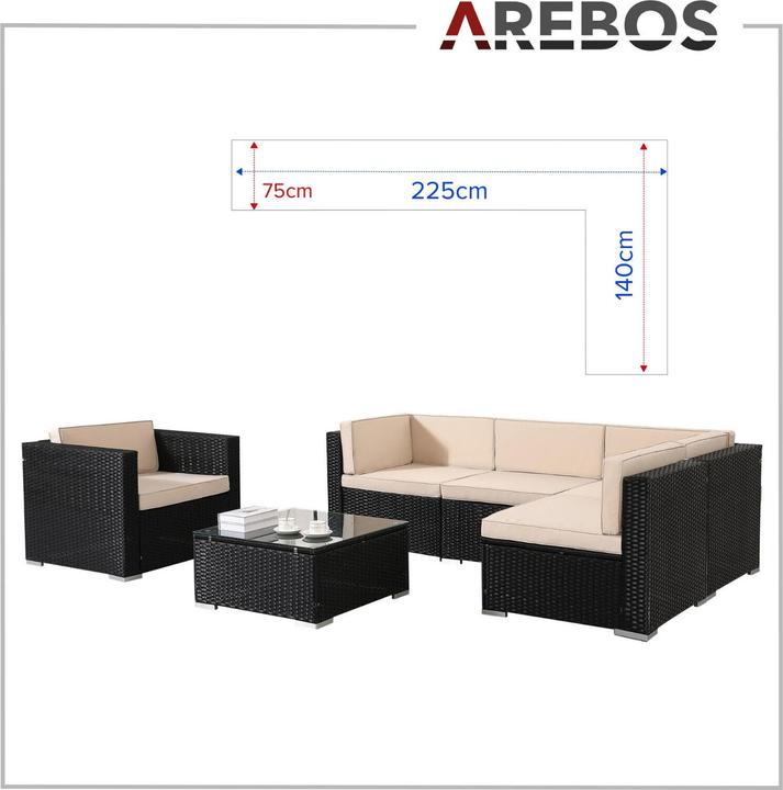 Produktbild Arebos Polyrattan Sitzgruppe