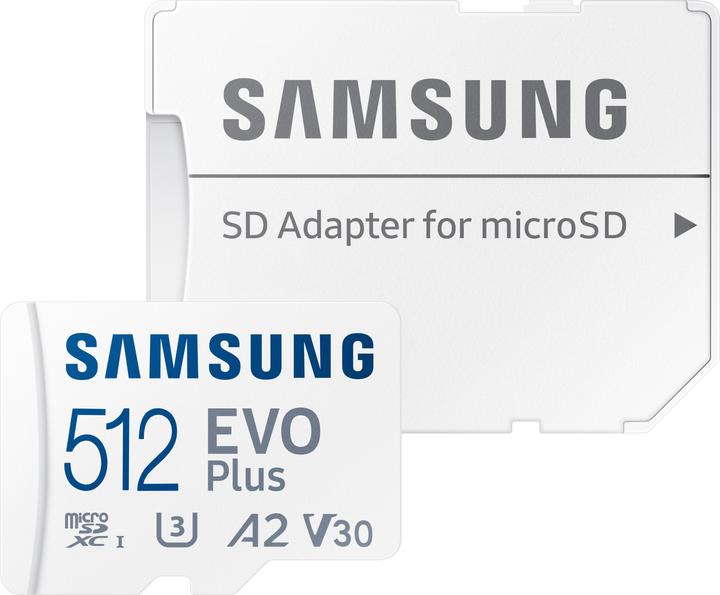 Actual product image Samsung EVO Plus (512 GB, microSDXC, U3, UHS-I, UHS-III)