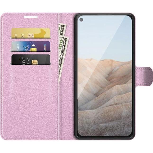 Thumbnail - MU Classic Litchi Leder Bookcover Series (Google Pixel 5a), Smartphone Hülle, Pink