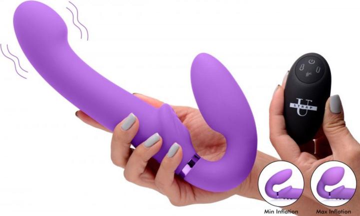 Productafbeelding XR Brands GPulse Vibrierender halterloser Strapon Lila