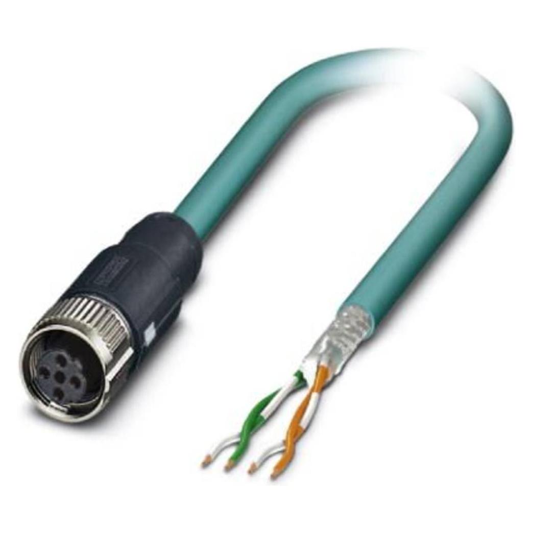 Phoenix Contact 1407380 Sensor-/Aktor-Steckverbinder Buchse, gerade 1.00 m Polzahl: 4 1 St., Elektronikkabel + Stecker, Blau