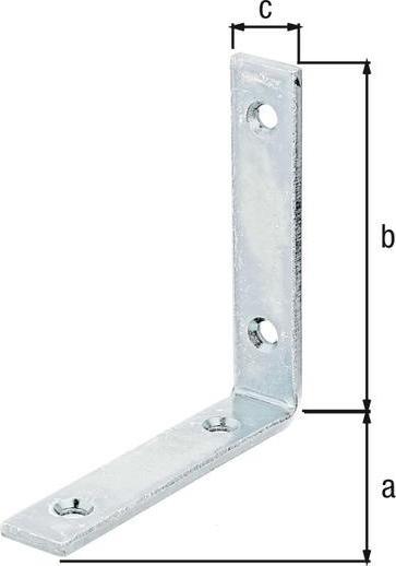 Image du produit GAH Equerre de poutre L100x100 mmmm Largeur 20 mm étroite Acier brut galvanisé passivé à couche épaisse (Angle de rayonnement, 1 pcs)