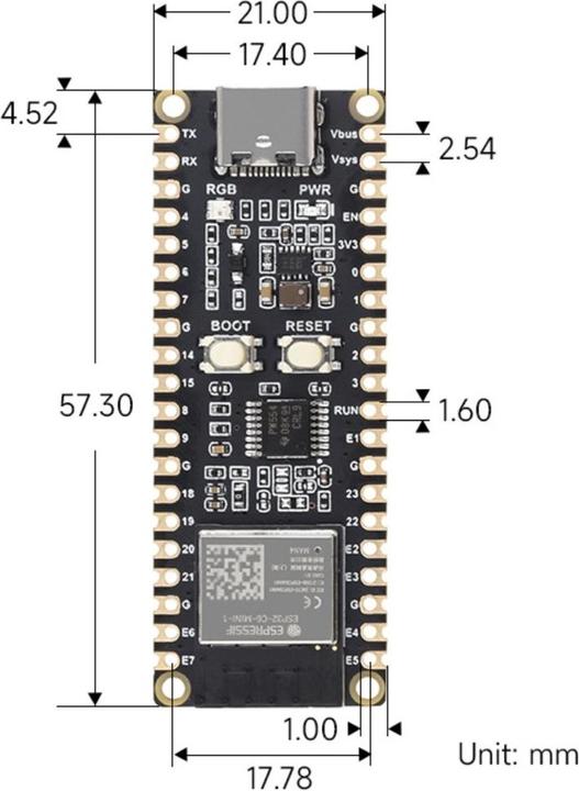 Immagine prodotto WaveShare Scheda di sviluppo ESP32-C6 Pico Mini