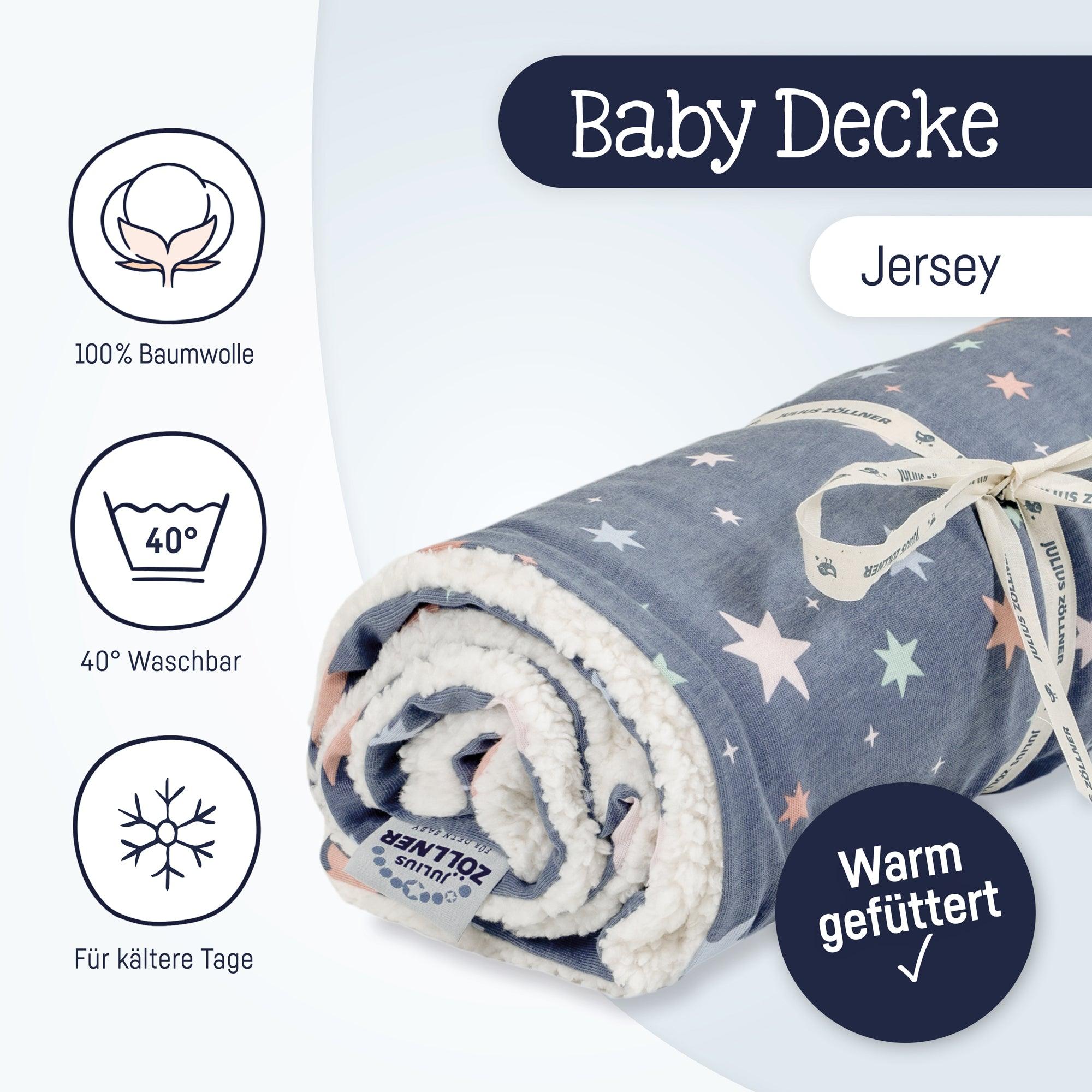 Julius Zöllner, Babydecke, Jersey Winterdecke, Shiny Stars (25 x 10 cm)