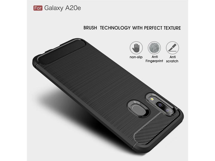 Produktbild Screenguard Samsung Galaxy A20e Hülle Carbon Brushed Soft TPU (Samsung Galaxy A20e)