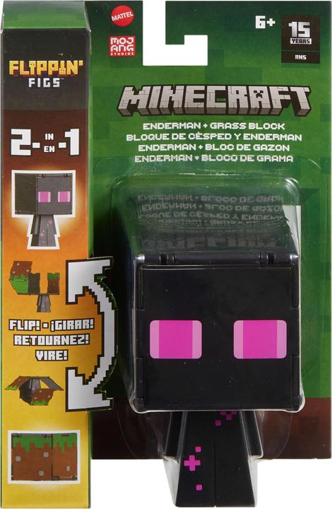 Actual product image Minecraft Flippin' Figure Enderman + Grass