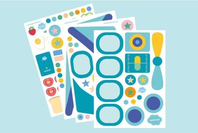 Produktbild CreaDiva Badala Stickerbogen - Flugzeug