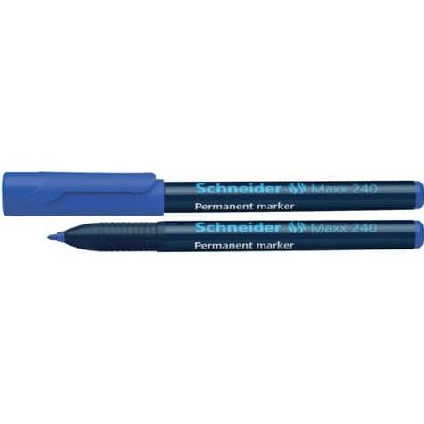Schneider, Marker, Permanentmarker Maxx 240 Strichstärke: 1-2 mm Schreibfarbe: blau (Blau, 2 mm, 10 x)