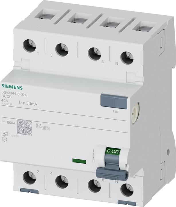 Produktbild Siemens RCCB Type A 40A 3+N-pole 30mA 400V 4mW