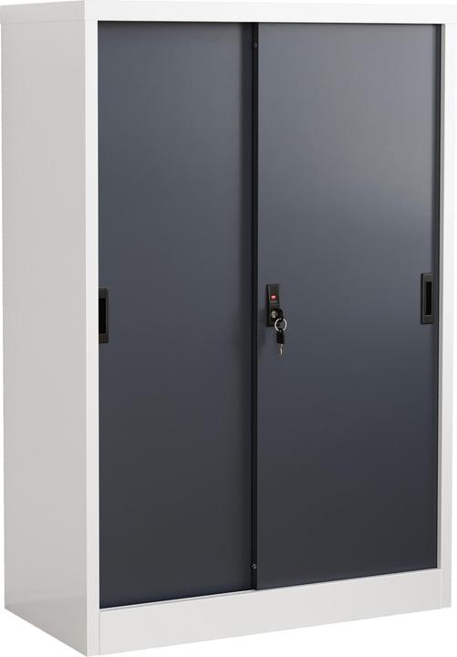 VCM Stahlschrank abschliessbar Malivo 3fach (120 x 80 x 40 cm)