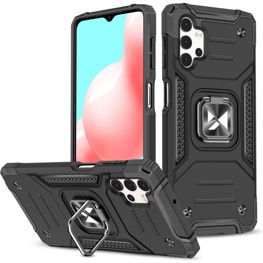 Wozinsky Ring Armor Case Kickstand Tough Rugged Cover for Samsung Galaxy A32 5G black (Samsung Galaxy A32 5G), Smartphon...