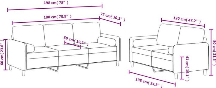 Produktbild vidaXL Harli (2-Sitzer, 3-Sitzer)