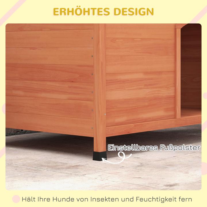 Produktbild PawHut Hundehütte Tannenholz Orange (Hundehütte)