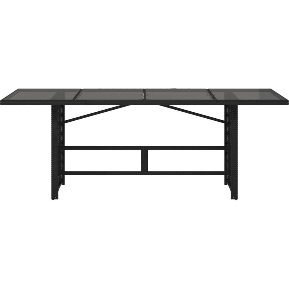VidaXL, Gartentisch + Balkontisch, Gartentisch mit Glasplatte (80 cm)
