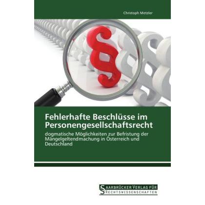 Fehlerhafte Beschlüsse im Personengesellschaftsrecht, Fachbücher