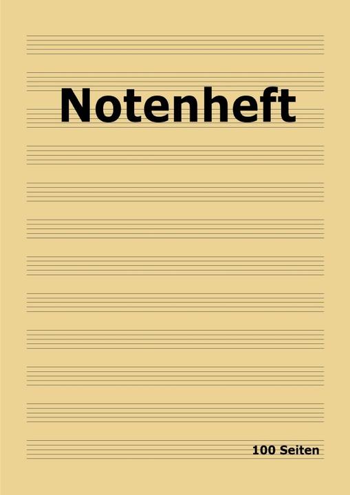 Actual product image Notenheft: DIN A4 Notenlinienheft | 100 Seiten mit 12 Notenzeilen / Systeme pro Blatt | Papier 90g/m (A4)