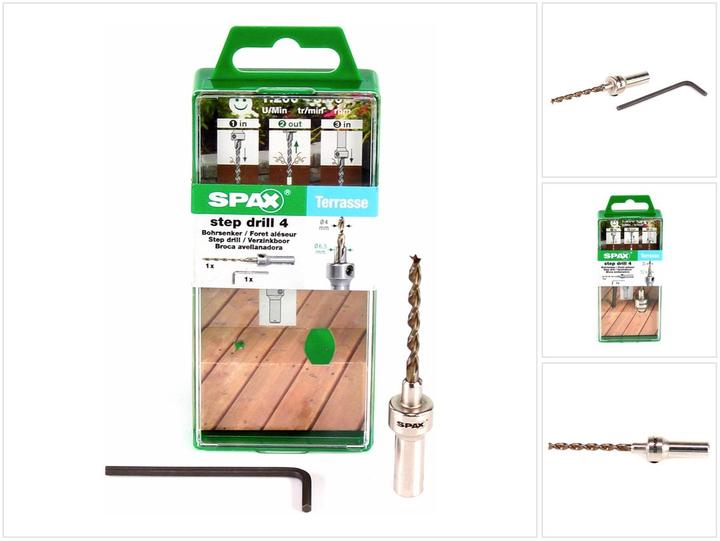 Immagine prodotto Spax 1x punta per legno 4mm, 1x svasatore 6,5mm, 1x chiave esagonale, lunghezza punta 75mm, lunghezza (4 millimetri)