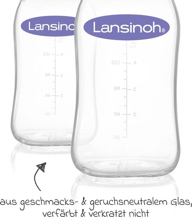 Produktbild Lansinoh Babyflaschen 9-tlg. Glas-Flaschen-Set mit NaturalWave® (240 ml)