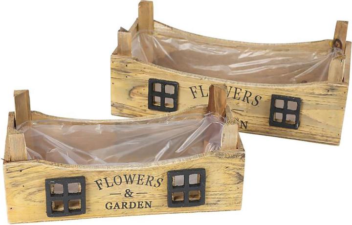 Natura Punto Deko-Holzkisten Flowers & Garden, 2-er Set