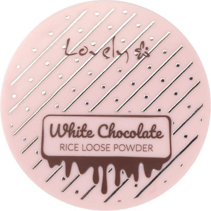Actual product image Lovely White Chocolate Rice Loose Powder Fixing Rice Face Powder For All Skin Types 8G (Transparent)