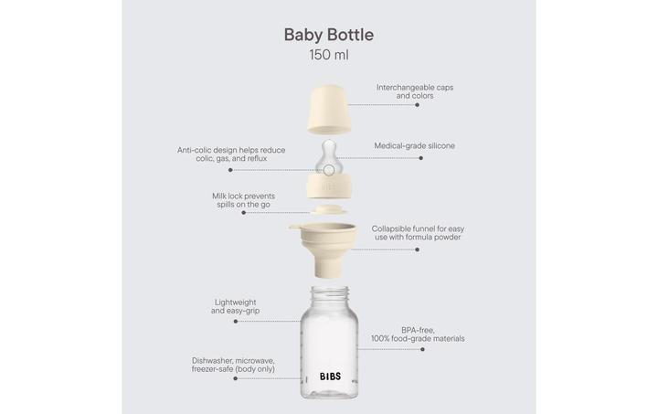 Actual product image Bibs Anti Colic Bottle Silicone 150 ml Slow Flow Ivory (150 ml)