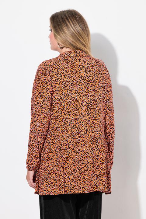 Produktbild Miamoda Bluse, A-Linie, Leomuster, Saum-Volant, Langarm (42)