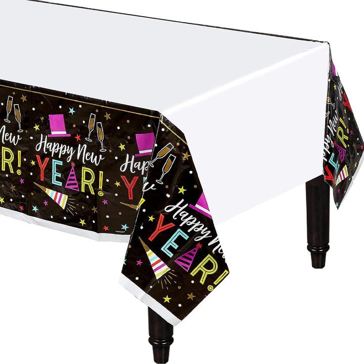 Produktbild Amscan Leuchtend Tischdecke Party Kunststoff Silvester (250 x 130 cm)