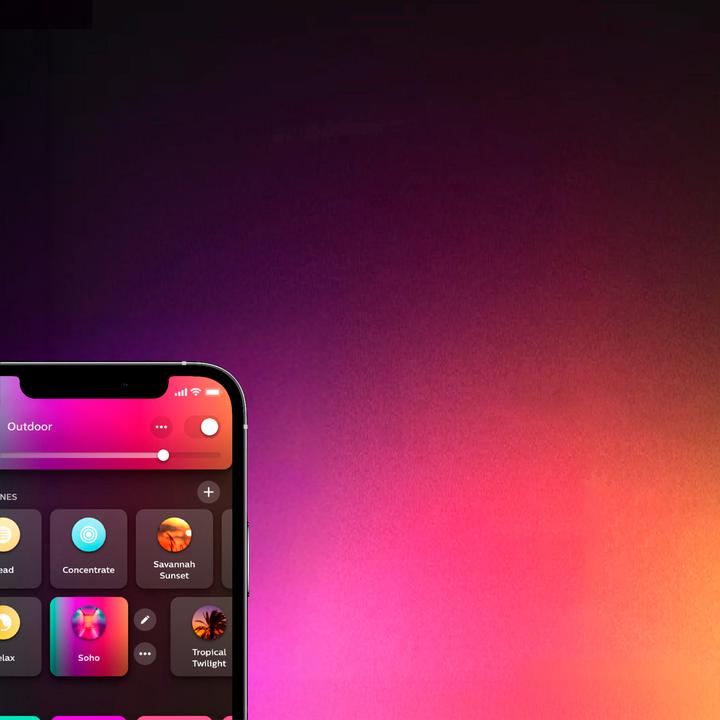 Actual product image Philips White & Color Ambiance Flourish Tischleuchte (1100 lm, E27)