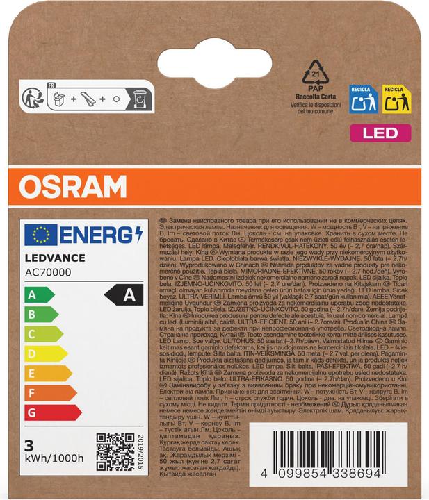 Produktbild Osram OSR 854338694 - LED-Lampe E14 2.2 W 470 lm 2700 K frosted (E14, 470 lm, 30 x)