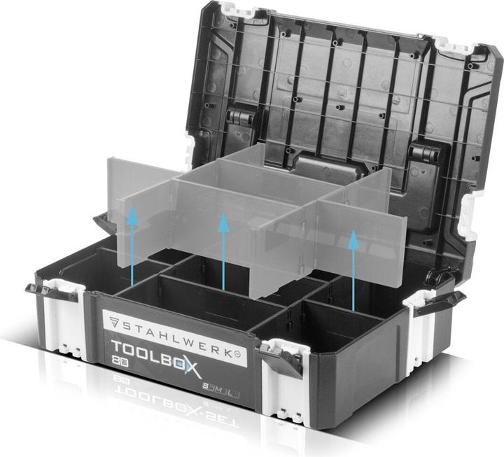 Actual product image Stahlwerk Toolbox with inner compartment size S 443 x 310 x 128 mm stackable system box (1 Piece)