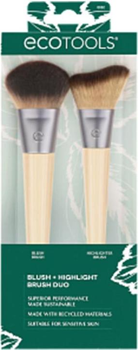 Image du produit EcoTools New Natural Blush & Highlight Duo Face Makeup Brushes for Powder Makeup Vegan & Cruelty-Free