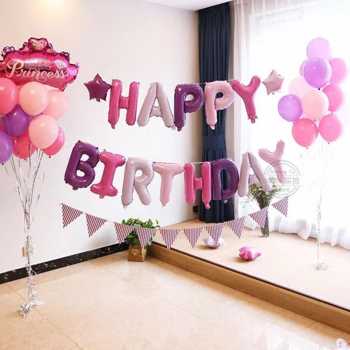 Image du produit Hermex Joyeux anniversaire Lettre ballon de baudruche Guirlande de ballons de baudruche (1 x)