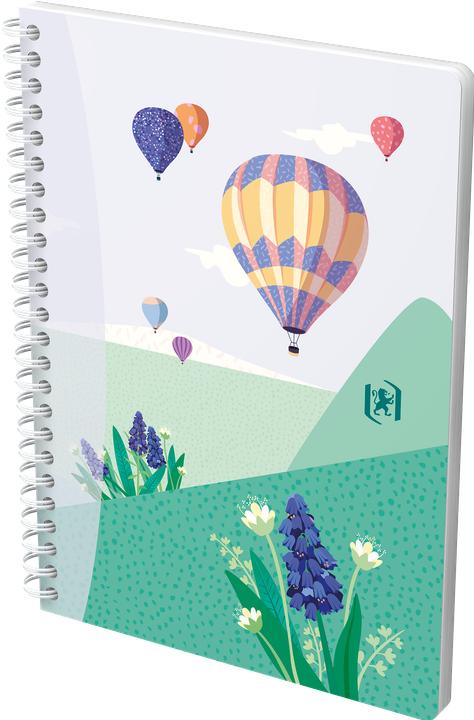 Actual product image Oxford Spiral notebook A5, squared 5x5 mm, soft cover with soft touch finish, white double spiral, 60 (A5, Lined, Soft cover)