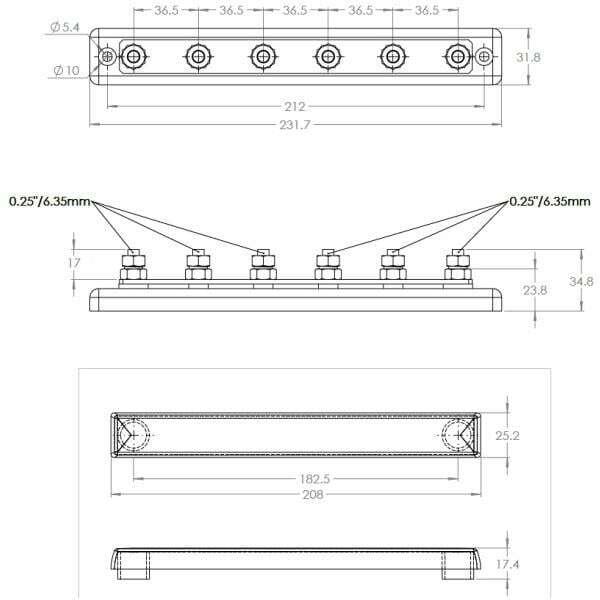 Image du produit Victron Energy Bus bar VBB115060020 Plaque de montage