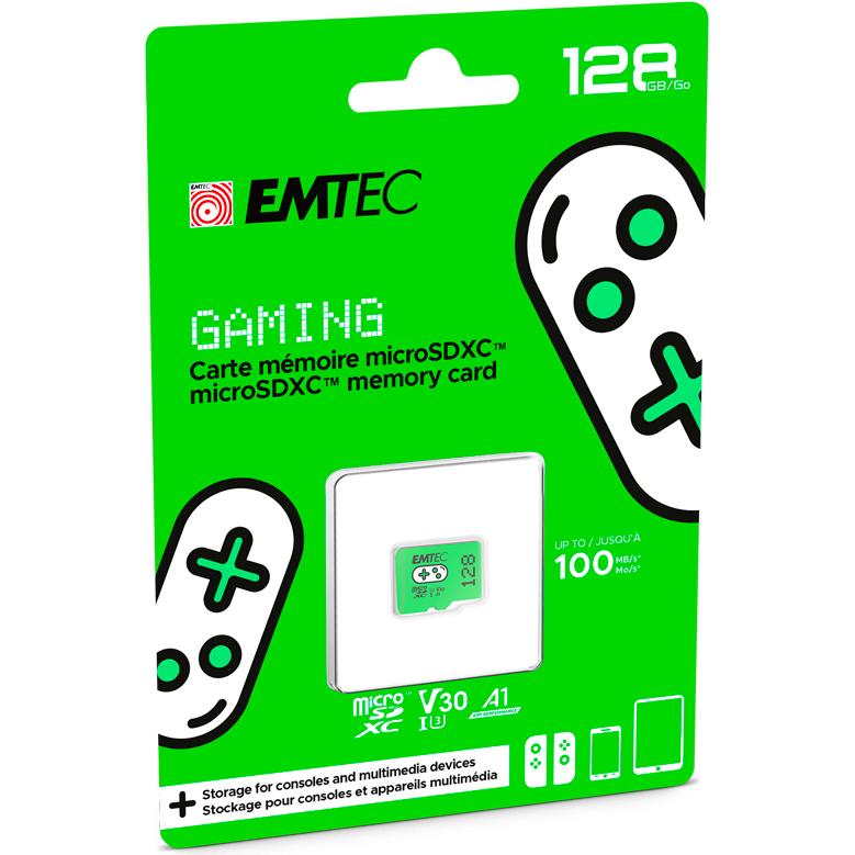Thumbnail - Emtec Gaming (128 GB, microSDXC, U1, UHS-I), Speicherkarte, Grün