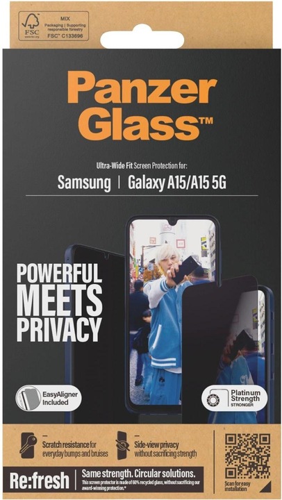 Produktbild PanzerGlass Privacy (1 Stück, Samsung Galaxy A15 5G, Samsung Galaxy A15)