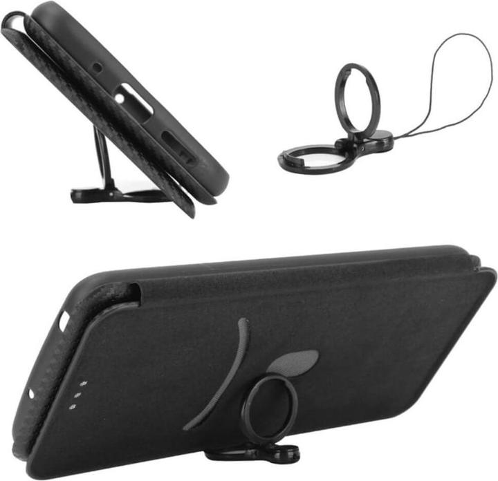 Actual product image Cover-Discount Google Pixel 7a - Carbon Look Flip Case black (Google Pixel 7a)
