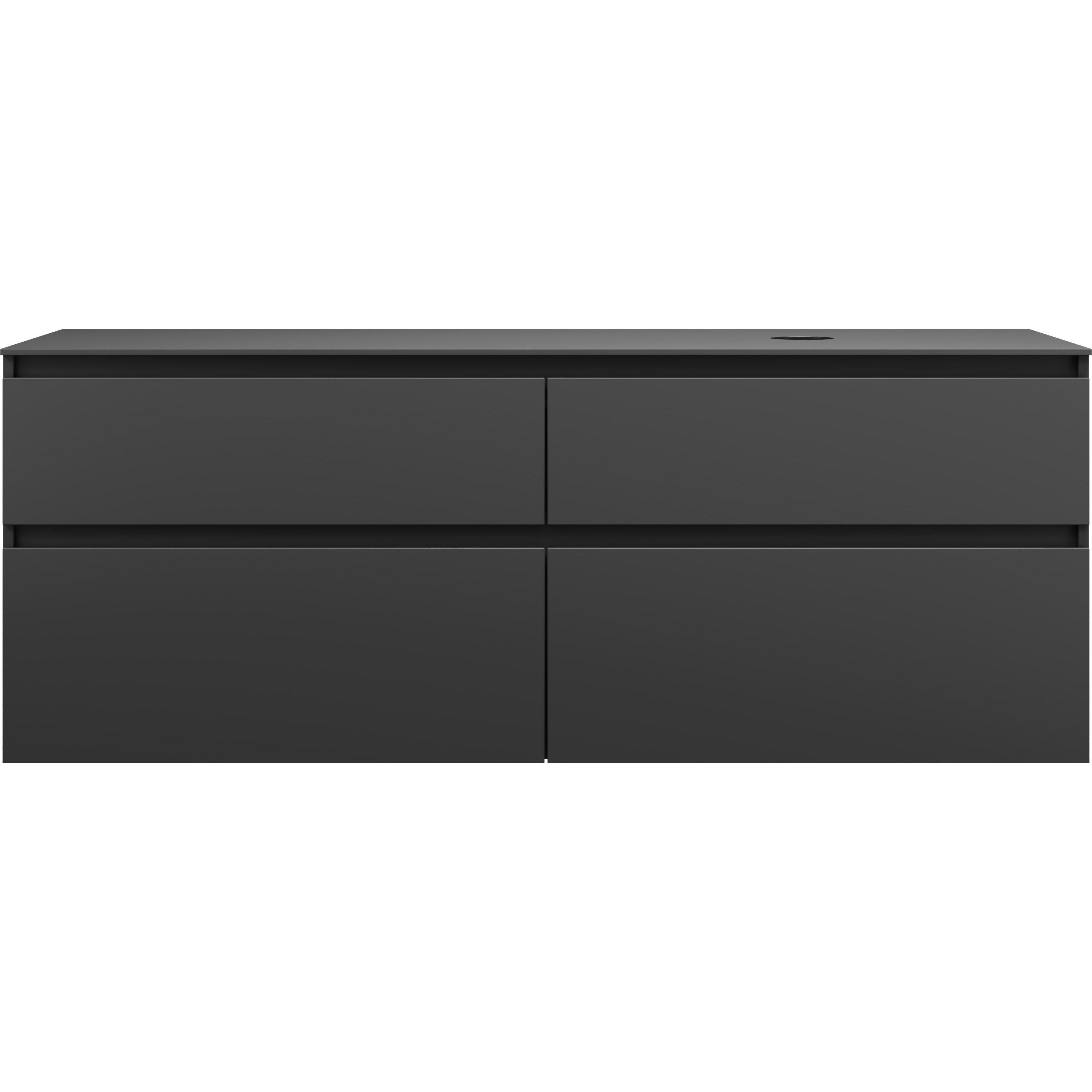 burgbad, Waschbeckenunterschrank, Lin20 Waschtischunterschrank inklusive Konsolenplatte,Beckenausschnitt rechts, 4 Auszü...