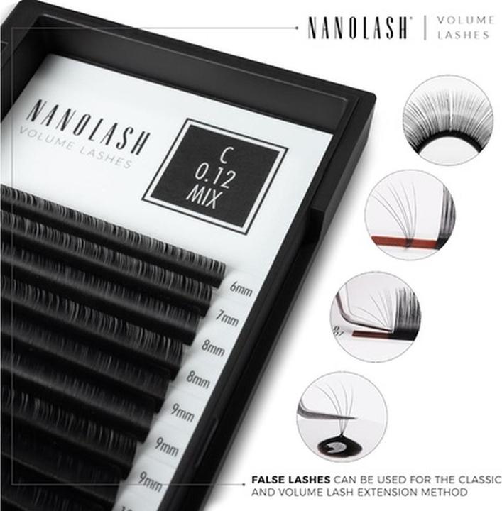 Actual product image Nanolash Volume Lashes False Lashes for Professional Eyelash Extensions Volume Eyelash Extensions 10 (Artificial eyelashes)