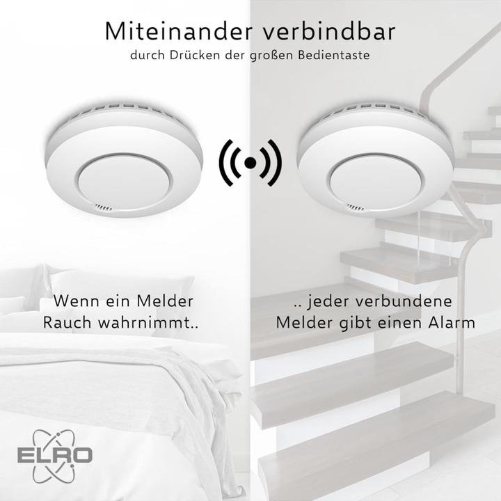 Actual product image Elro Wireless Interconnectable Smoke Detector with Heat Sensor - 6 Pack