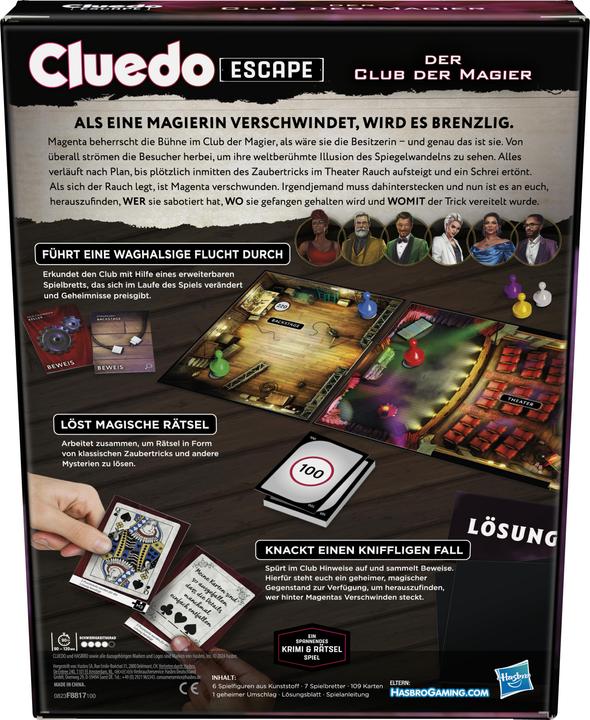 Image du produit Hasbro Gaming Clue Escape The Illusionists Club Le club des magiciens (Allemand)