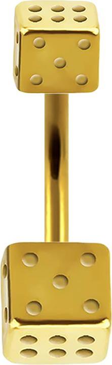 Image du produit Star Piercing Banane plaquée or avec deux cubes (sans laiton, Acier chirurgical 316L)