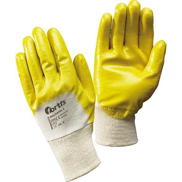 Fortis, Schutzhandschuhe, Handschuh MechanicL, Nitril,gelb, Gr.9 (9)