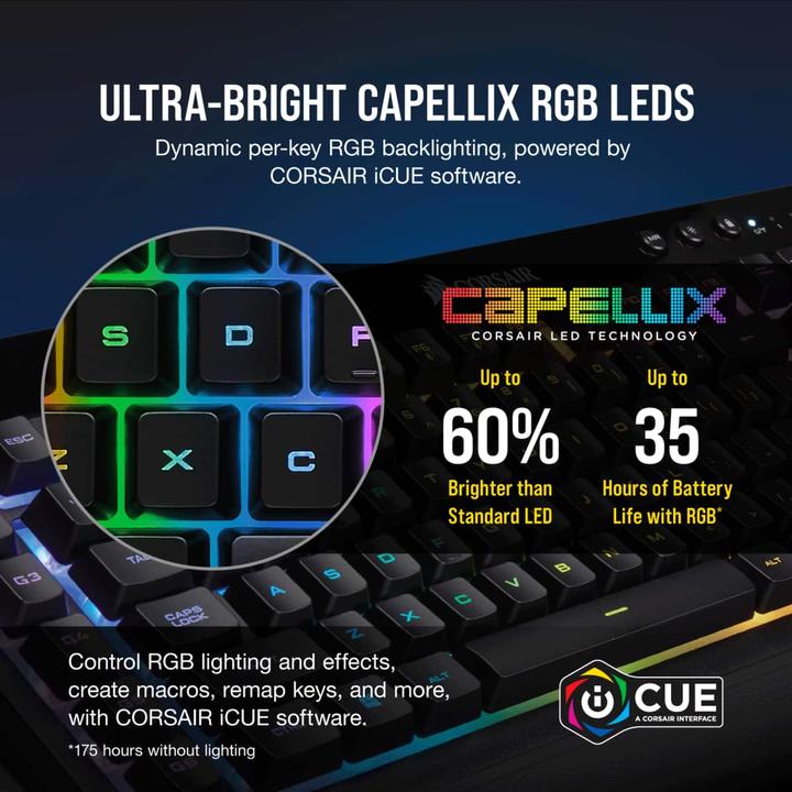 Produktbild Corsair K57 (DE, Kabelgebunden, Kabellos)