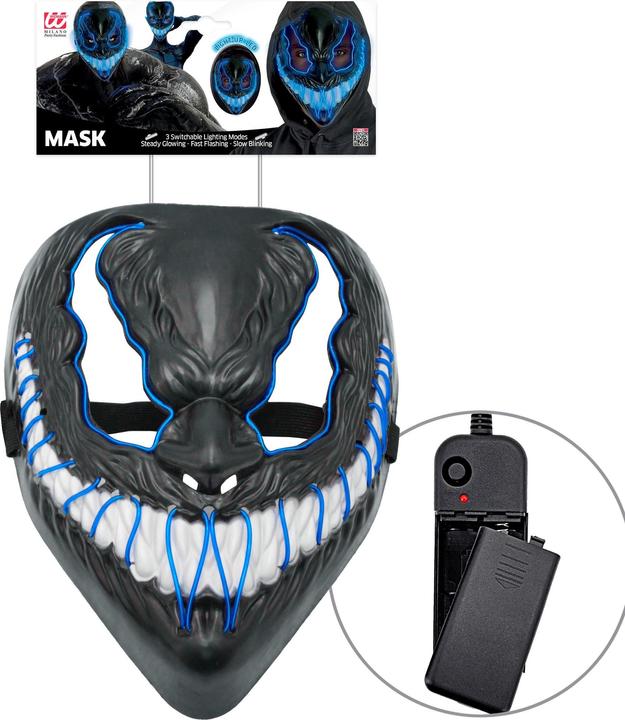 Actual product image Widmann Blue monster mask with LED lighting
