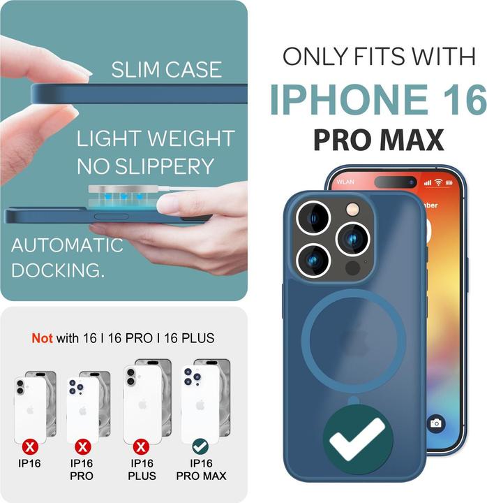 Produktbild Nalia Matte Hybrid Hülle mit MagSafe Funktion (Apple iPhone 16 Pro Max)