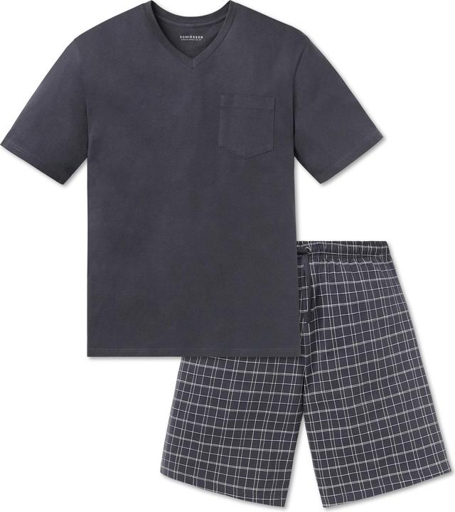 Produktbild Schiesser kurzer Pyjama Shorty Schlafanzug 100% Baumwolle | auch in Übergrössen (62)